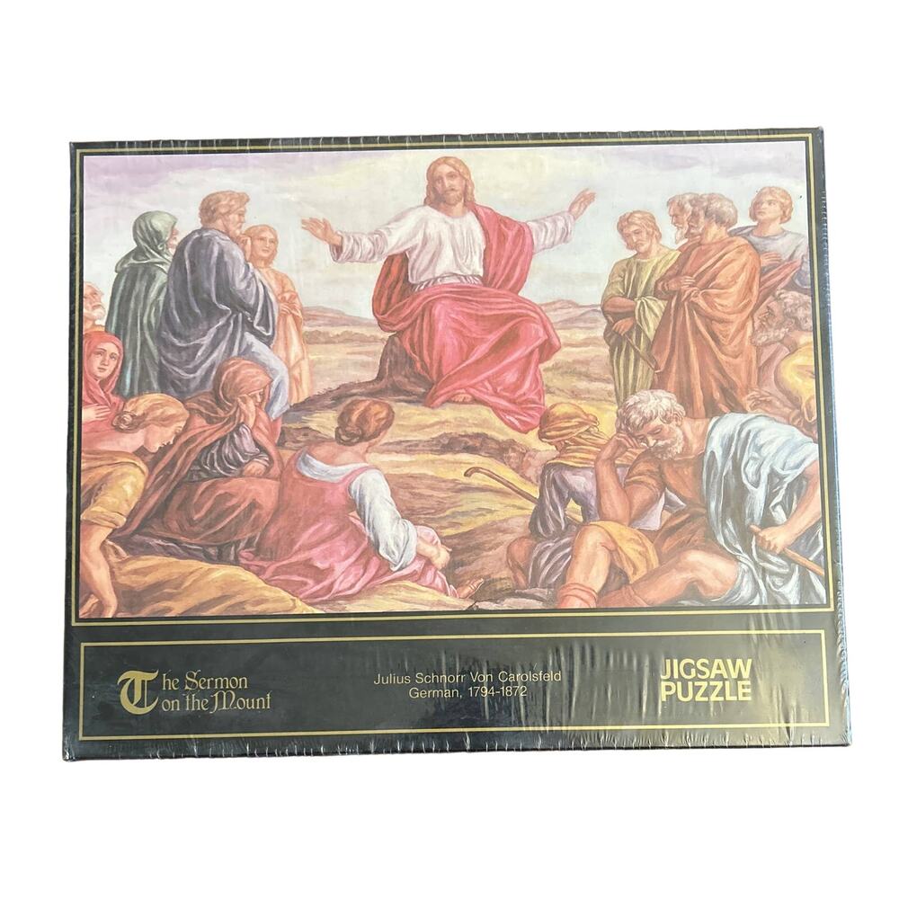 Sealed Vintage Puzzle The Sermon on the Mount Jesus 500 Extra Thick Pieces